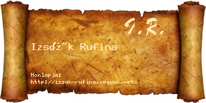 Izsák Rufina névjegykártya